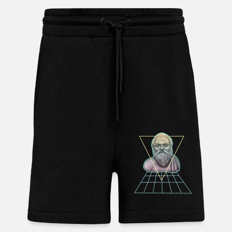 Socrate Philosophe grec moderne - Short bio décontracté fabriqué en UE - SOLID BLACK