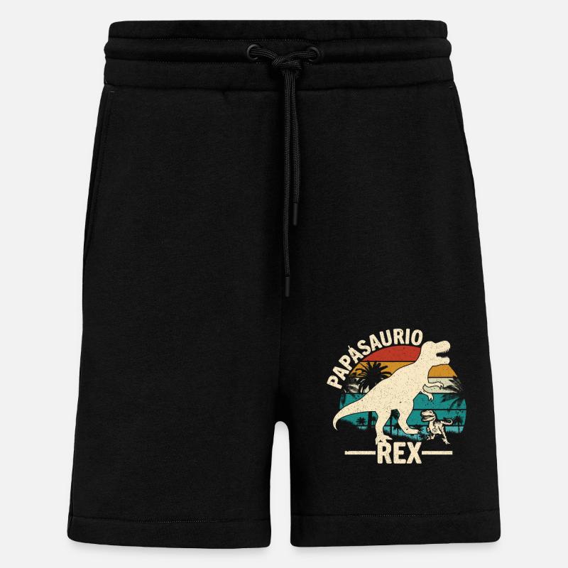 Papàsaurio Rex - Short bio décontracté fabriqué en UE - SOLID BLACK