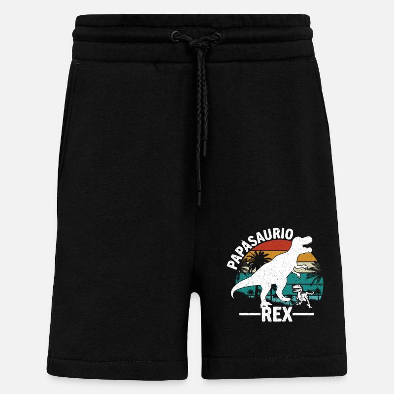 Papàsaurio Rex - Short bio décontracté fabriqué en UE - SOLID BLACK
