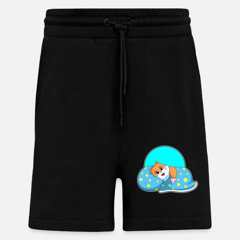 Hamsters sleeping with blankets - Shorts - made by SPREAD - SOLID BLACK