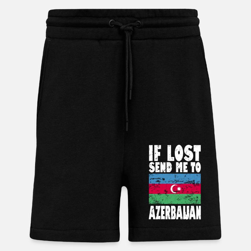 Drapeau de l’Azerbaïdjan - Short bio décontracté fabriqué en UE - SOLID BLACK
