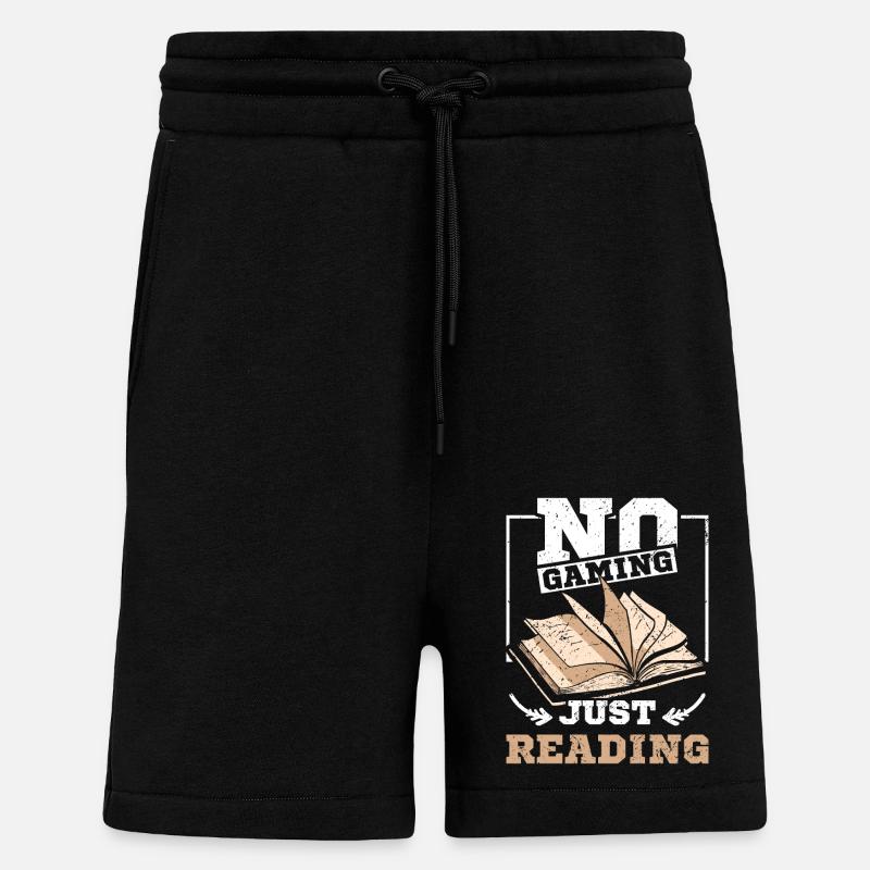 No gaming just reading - Shorts - made by SPREAD - SOLID BLACK