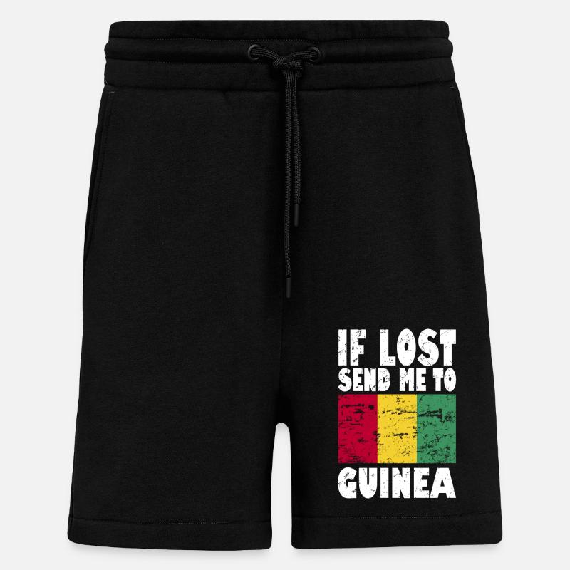 Drapeau de guinée Disant - Short bio décontracté fabriqué en UE - SOLID BLACK