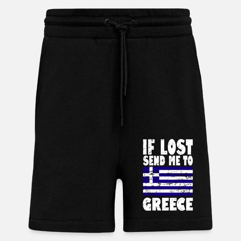 Griechenland Flagge Spruch - Shorts - made by SPREAD - SOLID BLACK