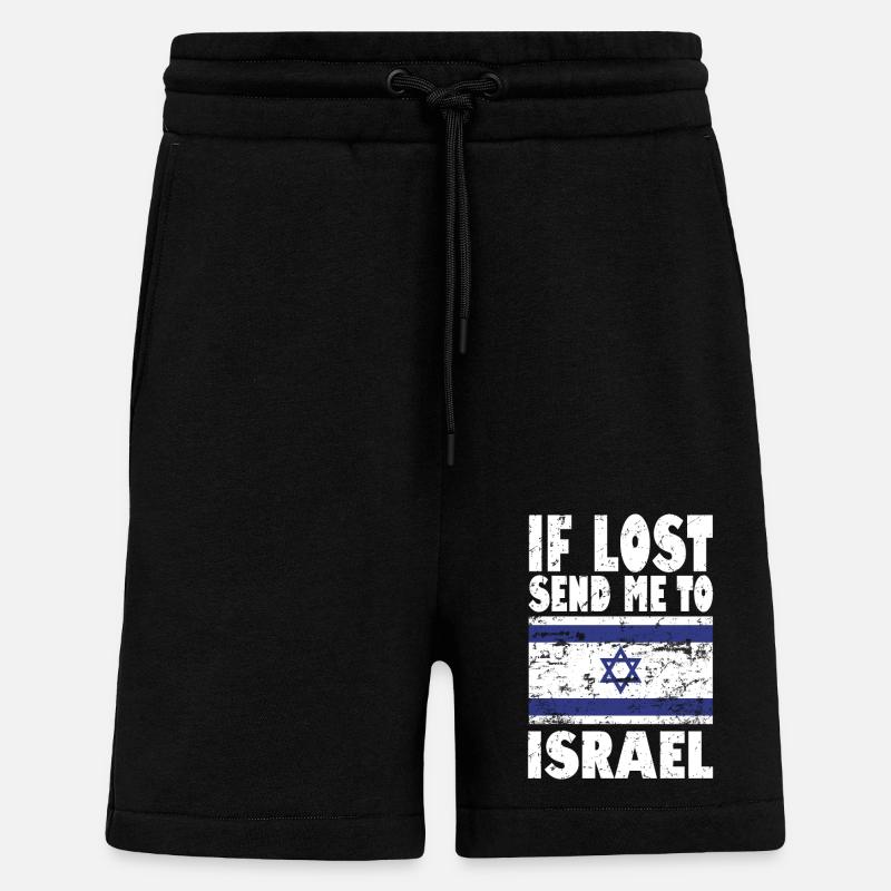Isreal Flag Saying - Shorts - made by SPREAD - SOLID BLACK