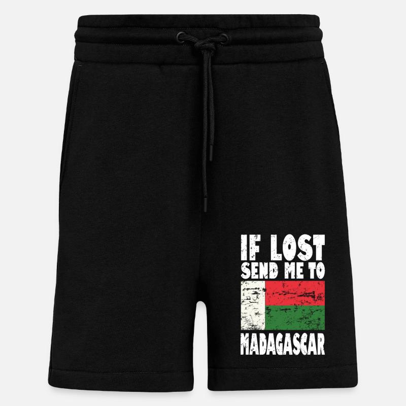 Madagaskar Flagge Spruch - Shorts - made by SPREAD - SOLID BLACK