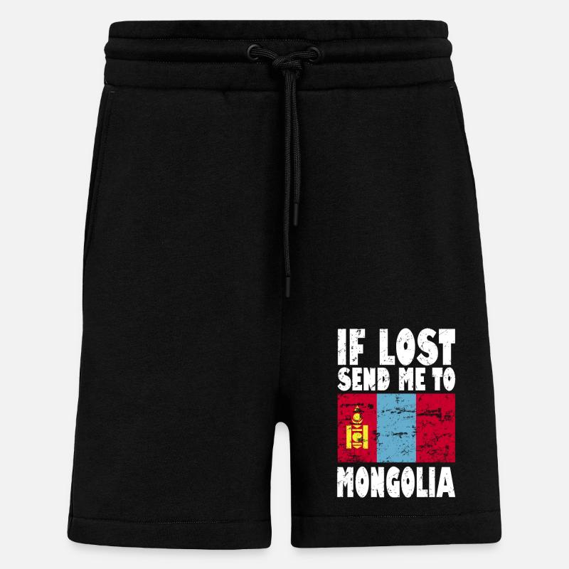 Mongolia Flag Saying - Shorts - made by SPREAD - SOLID BLACK