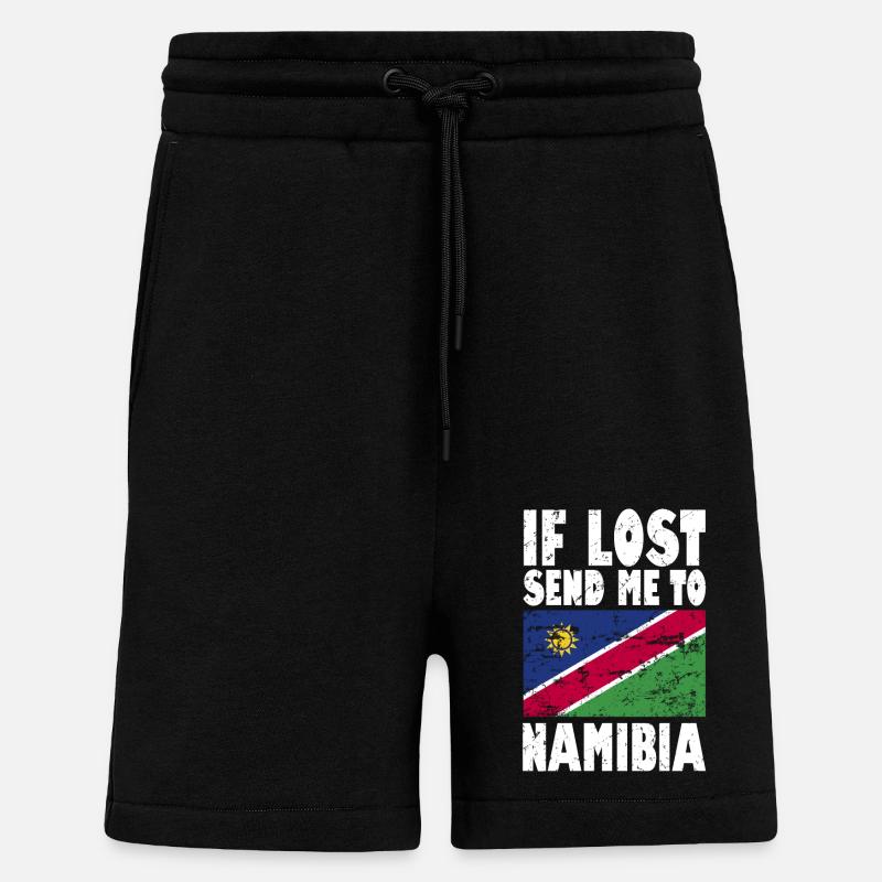 Namibia Flagge Spruch - Shorts - made by SPREAD - SOLID BLACK