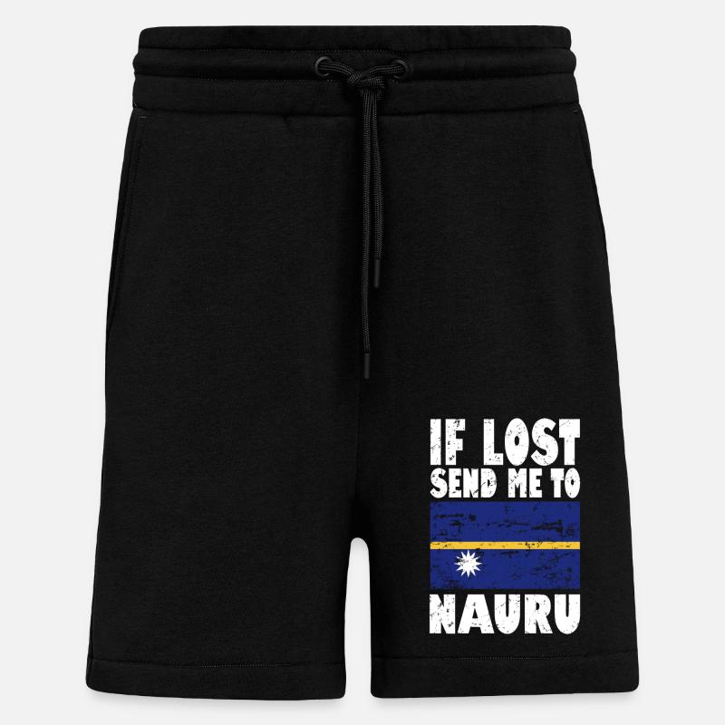 Drapeau de Nauru - Short bio décontracté fabriqué en UE - SOLID BLACK