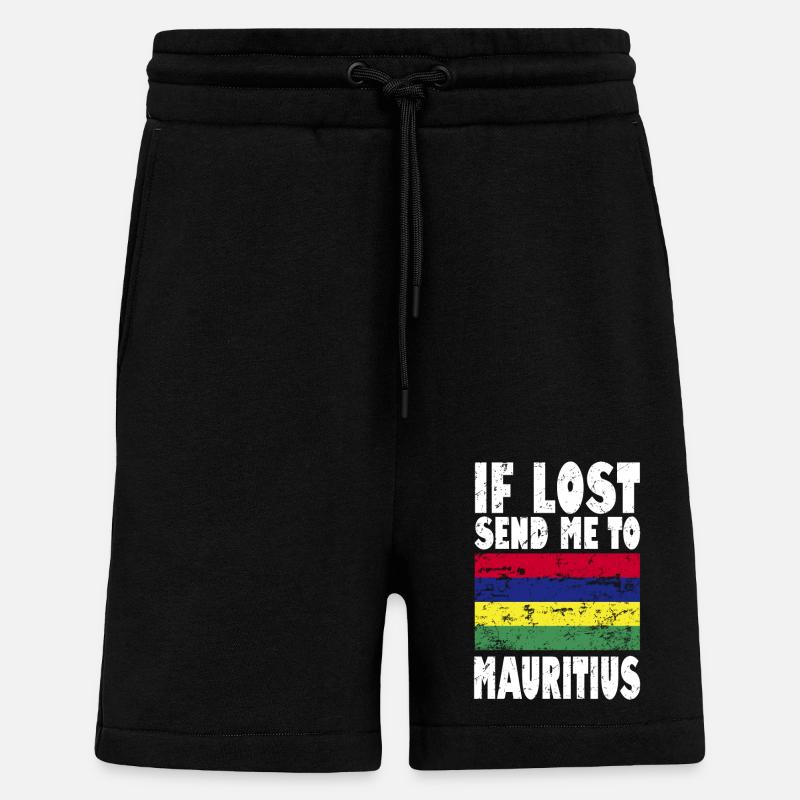 Mauritius Flagge Spruch - Shorts - made by SPREAD - SOLID BLACK