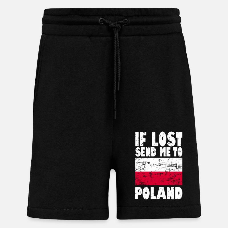 Polen Flagge Spruch - Shorts - made by SPREAD - SOLID BLACK