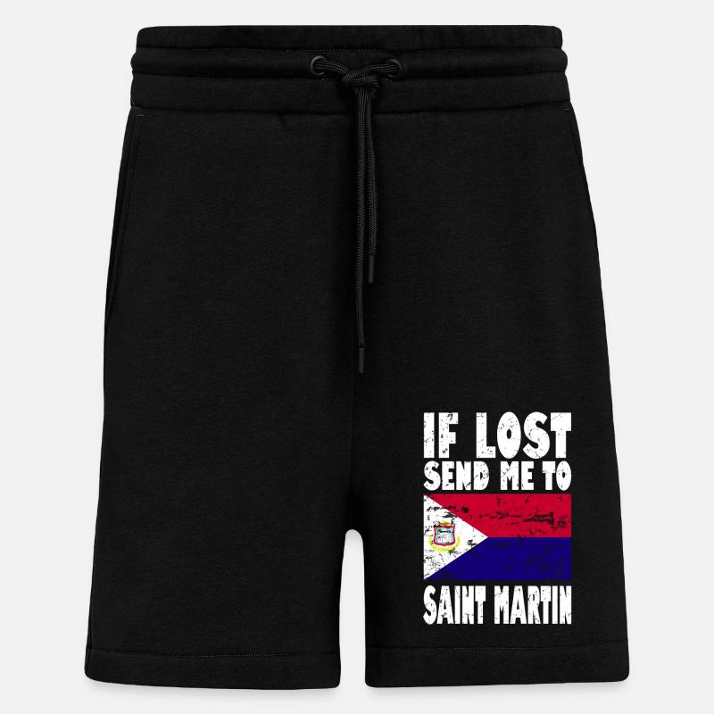 St. Martin Flagge Spruch - Shorts - made by SPREAD - SOLID BLACK