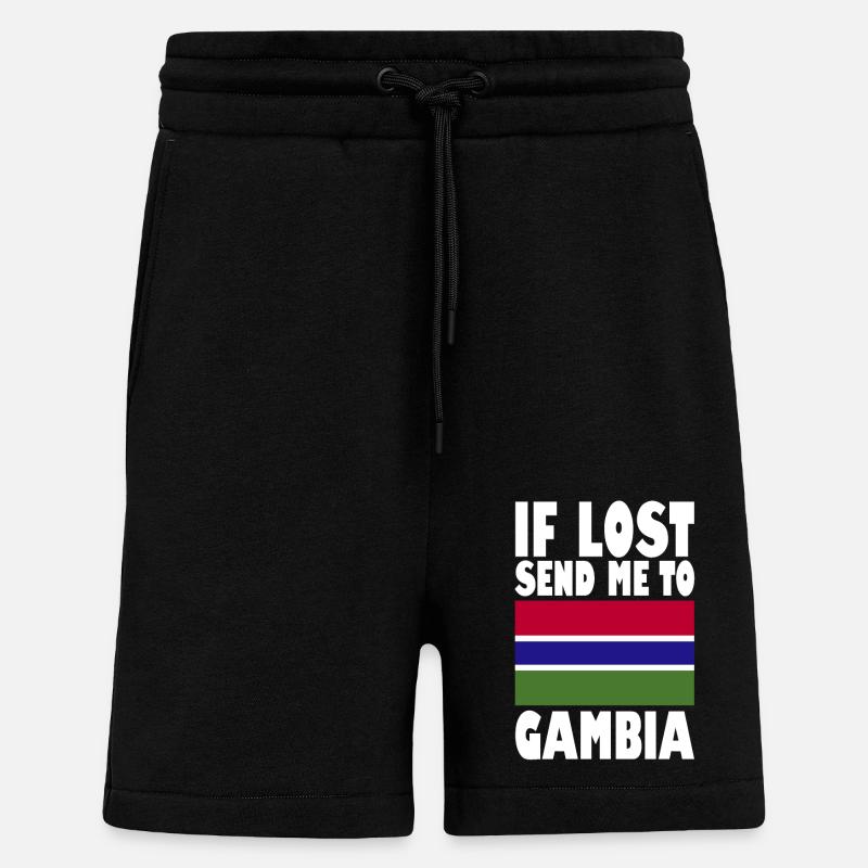 Gambia Flagge Spruch - Shorts - made by SPREAD - SOLID BLACK