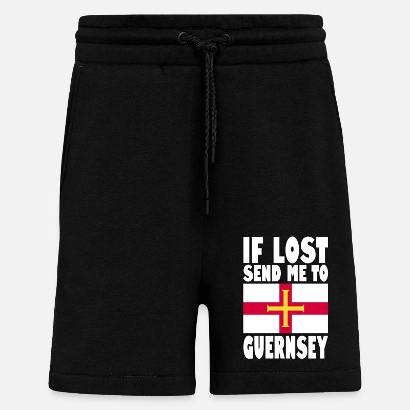 Dicton du drapeau de Guernesey - Short bio décontracté fabriqué en UE - SOLID BLACK