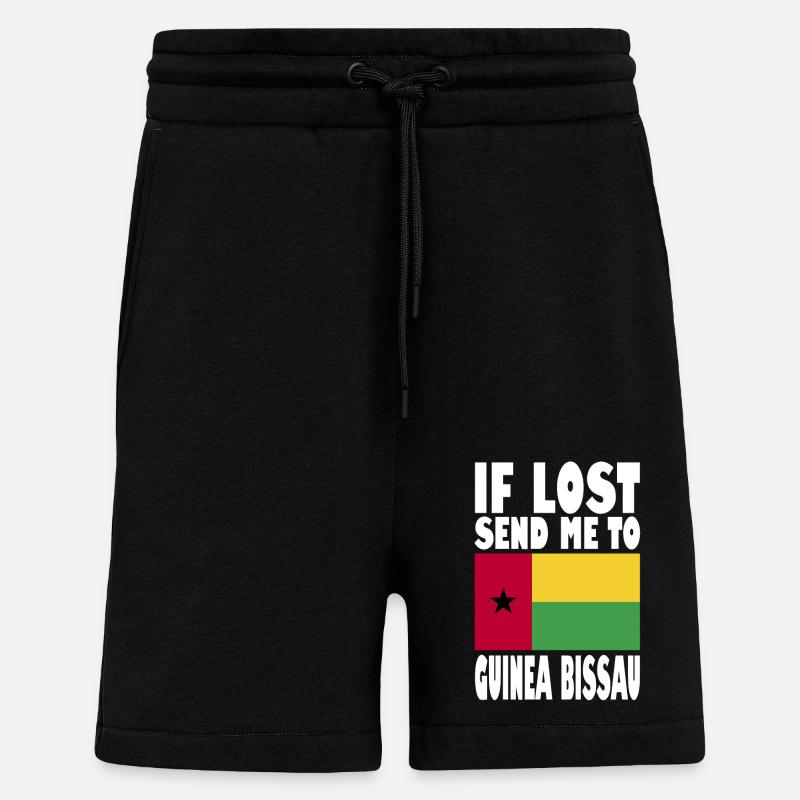 Drapeau de la Guinée-Bissau - Short bio décontracté fabriqué en UE - SOLID BLACK