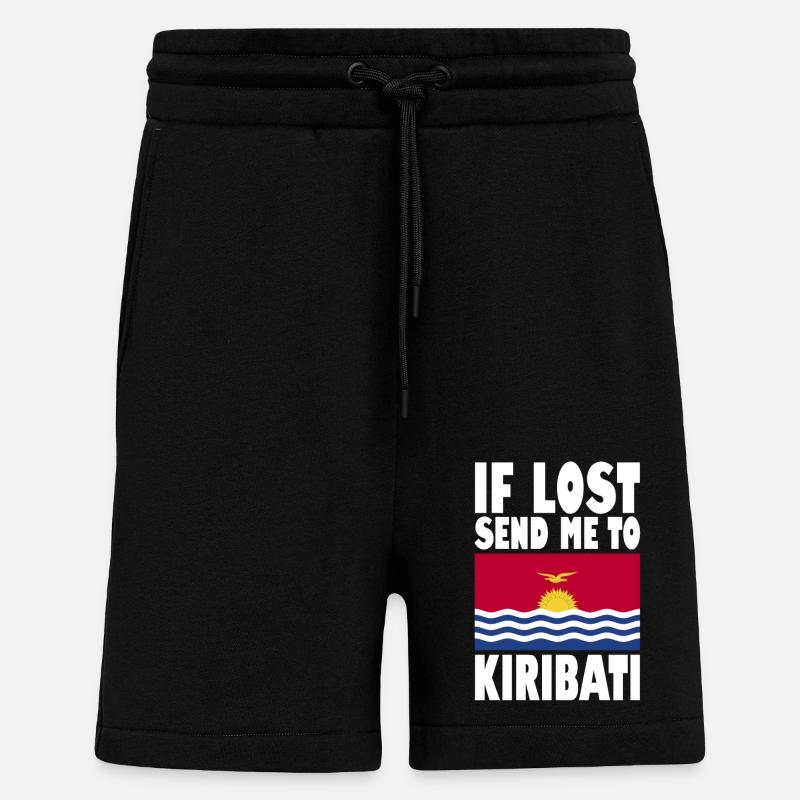 Drapeau de Kiribati - Short bio décontracté fabriqué en UE - SOLID BLACK