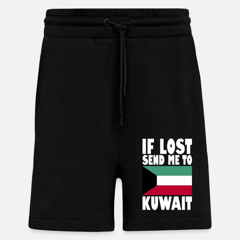 Drapeau du Koweït - Short bio décontracté fabriqué en UE - SOLID BLACK