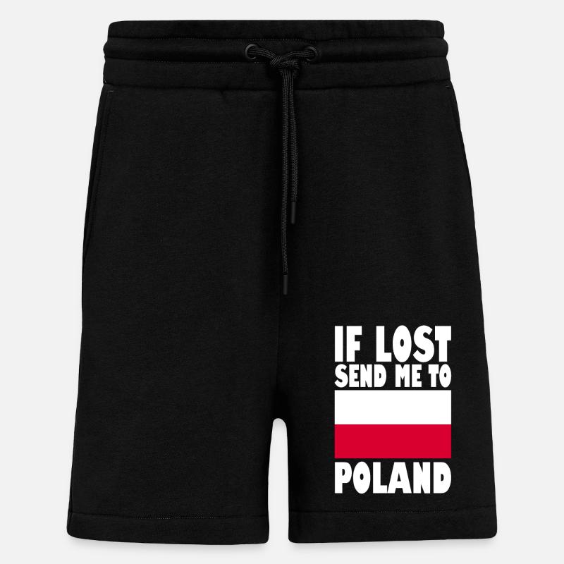 Polen Flagge Spruch - Shorts - made by SPREAD - SOLID BLACK