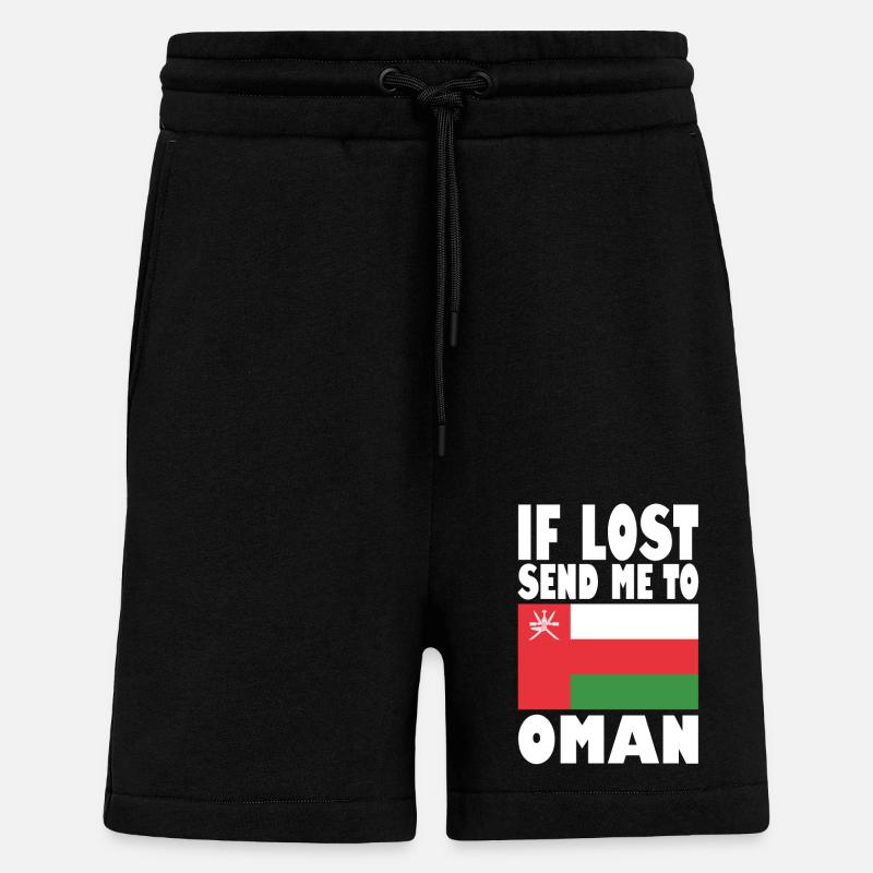 Dicton du drapeau d’Oman - Short bio décontracté fabriqué en UE - SOLID BLACK