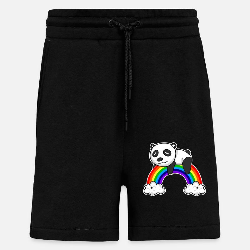 Rainbow Panda - Shorts - made by SPREAD - SOLID BLACK