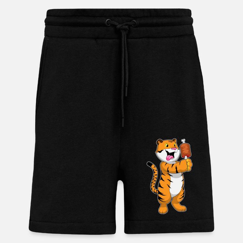 Tiger with meat - Shorts - made by SPREAD - SOLID BLACK