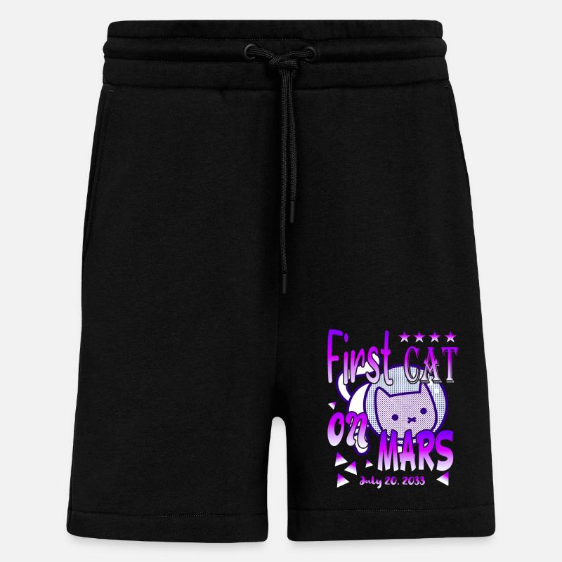 First Cat on Mars - Shorts - made by SPREAD - SOLID BLACK
