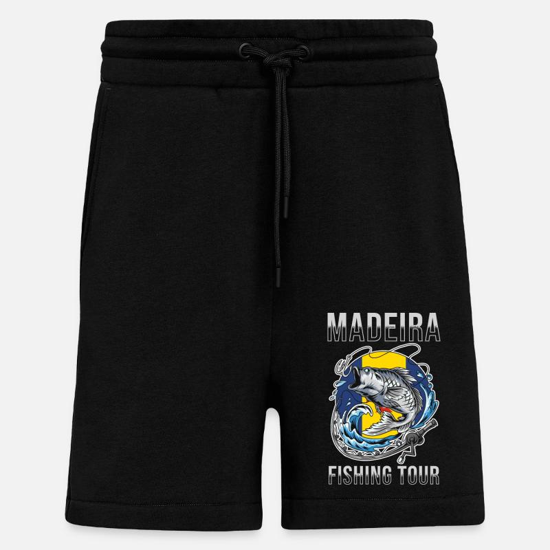 Excursion de pêche à Madère - Short bio décontracté fabriqué en UE - SOLID BLACK