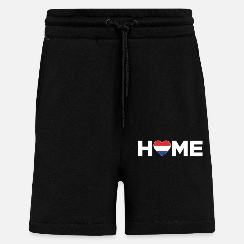 Pays-Bas Accueil Pays-Bas Drapeau - Short bio décontracté fabriqué en UE - SOLID BLACK