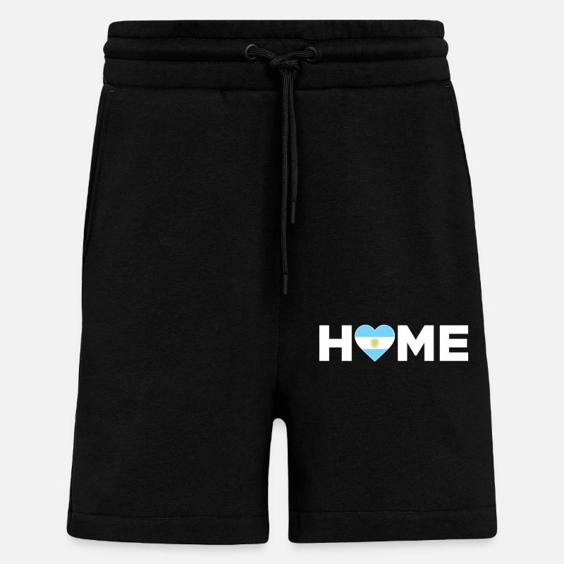 Argentine Accueil Argentine Drapeau Amour - Short bio décontracté fabriqué en UE - SOLID BLACK