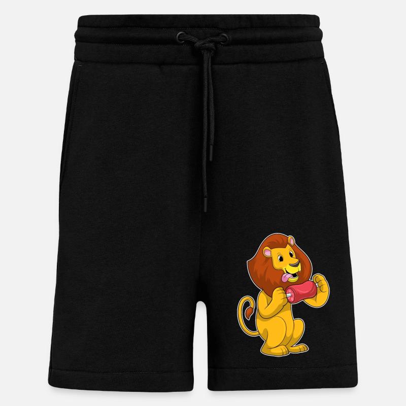 Lion à la viande - Short bio décontracté fabriqué en UE - SOLID BLACK