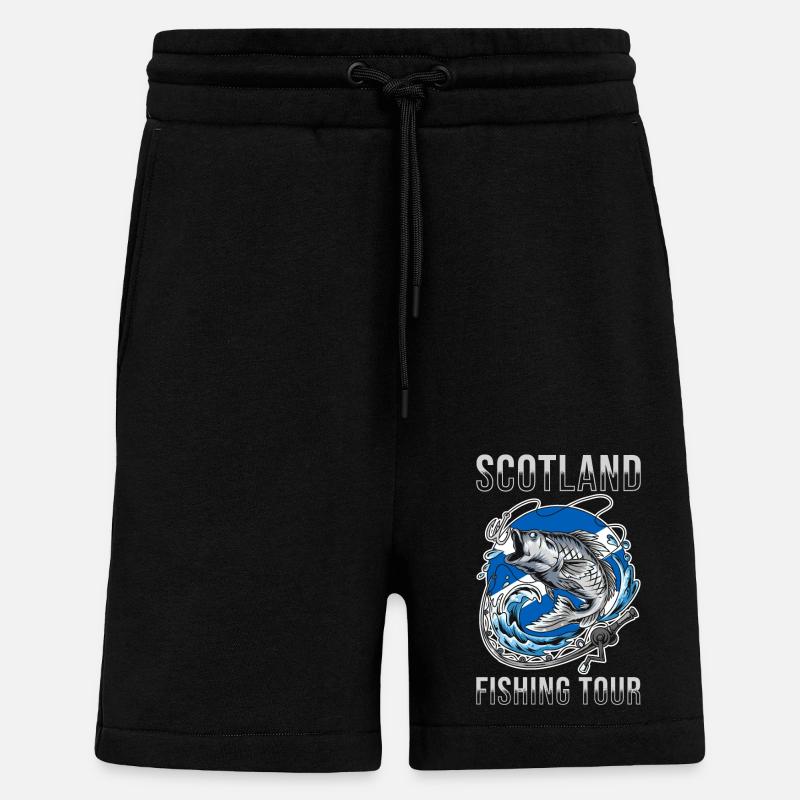 Tour de pêche Ecosse - Short bio décontracté fabriqué en UE - SOLID BLACK