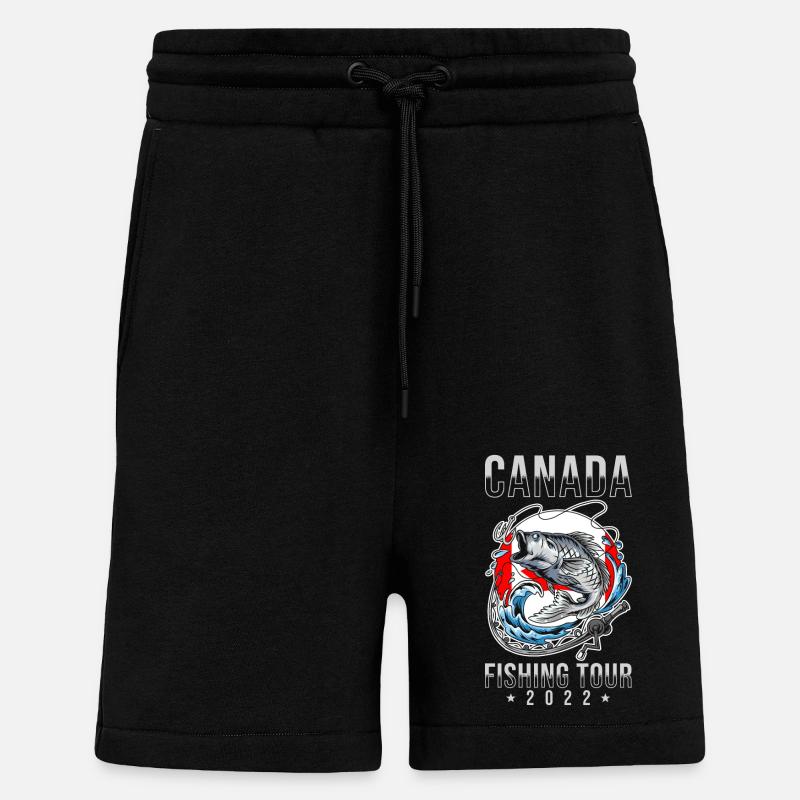 Excursion de pêche Canada 2022 - Short bio décontracté fabriqué en UE - SOLID BLACK