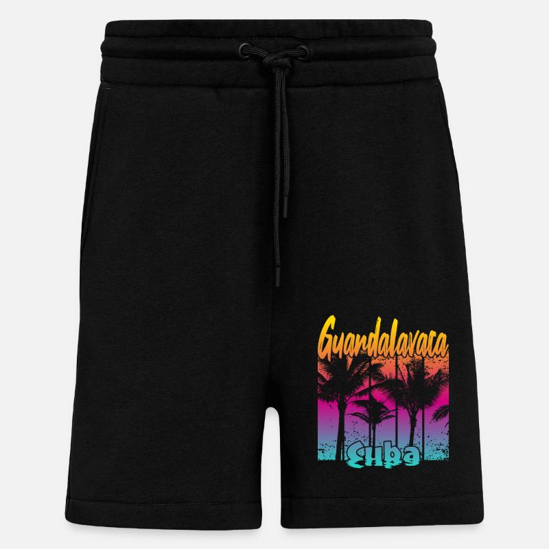 Guardalavaca Cuba - Short bio décontracté fabriqué en UE - SOLID BLACK