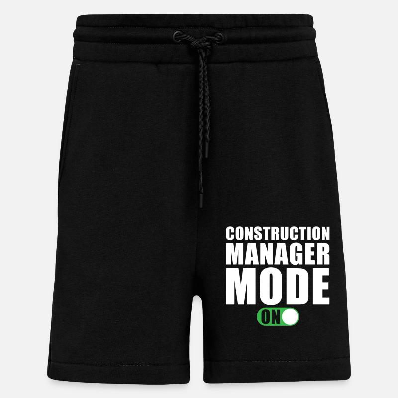 Mode Gestionnaire de construction activé - Short bio décontracté fabriqué en UE - SOLID BLACK