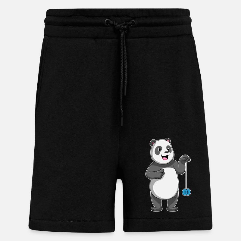 Panda avec Jojo - Short bio décontracté fabriqué en UE - SOLID BLACK