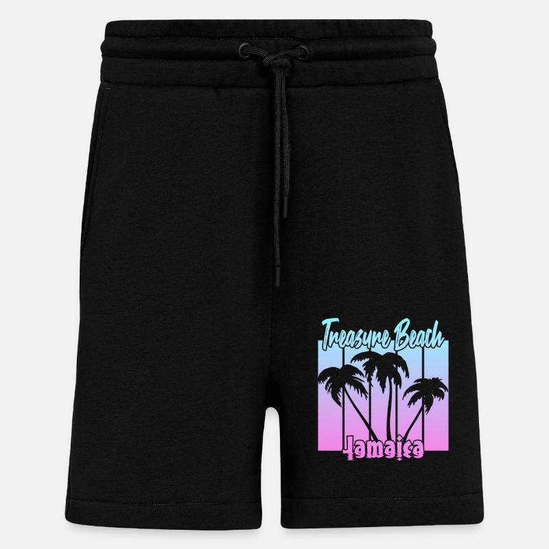 Treasure Beach Jamaïque - Short bio décontracté fabriqué en UE - SOLID BLACK