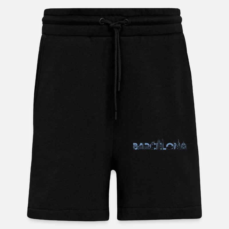 Barcelona Skyline Tshirt - Short bio décontracté fabriqué en UE - SOLID BLACK