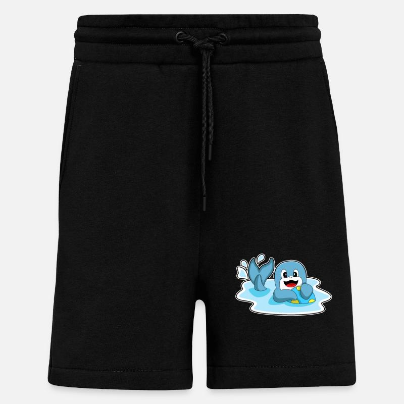 Dauphin avec water-polo - Short bio décontracté fabriqué en UE - SOLID BLACK