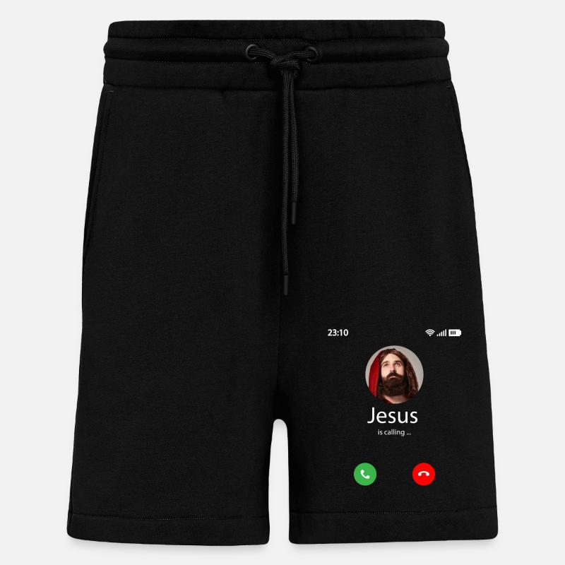 Jesus is calling - Shorts - made by SPREAD - SOLID BLACK