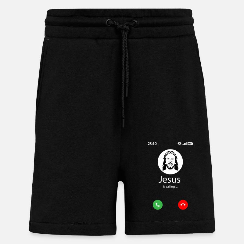 Jesus is calling - Shorts - made by SPREAD - SOLID BLACK