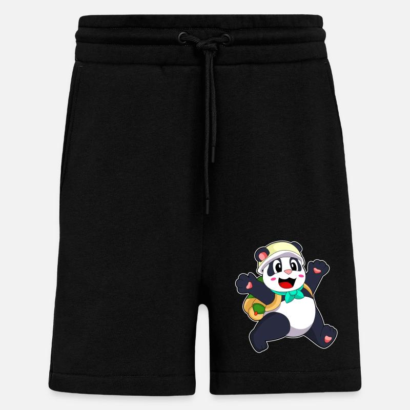 Panda als Schüler - Shorts - made by SPREAD - SOLID BLACK