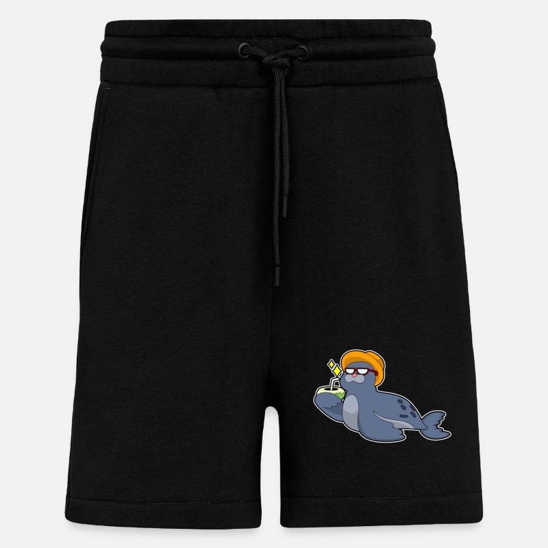 Seal with coconut - Shorts - made by SPREAD - SOLID BLACK