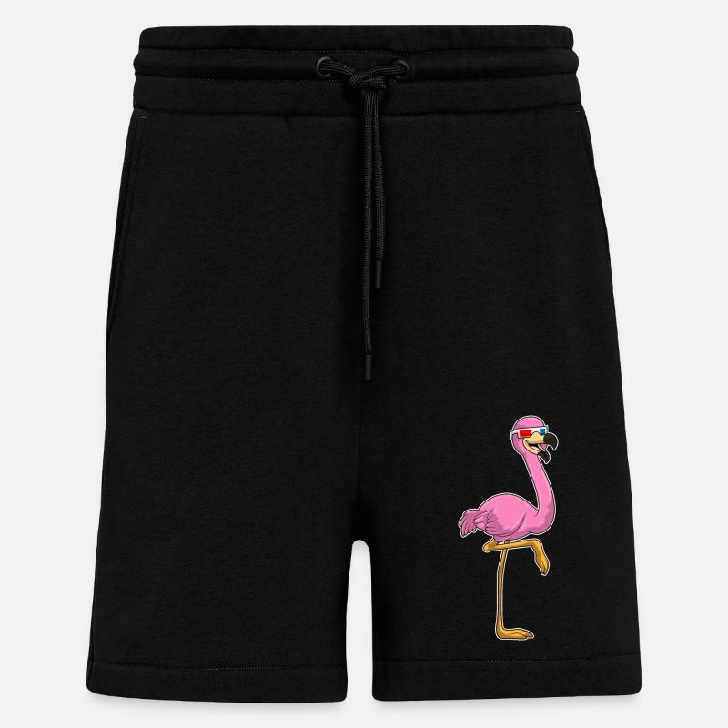 Flamingo mit Brille - Shorts - made by SPREAD - SOLID BLACK