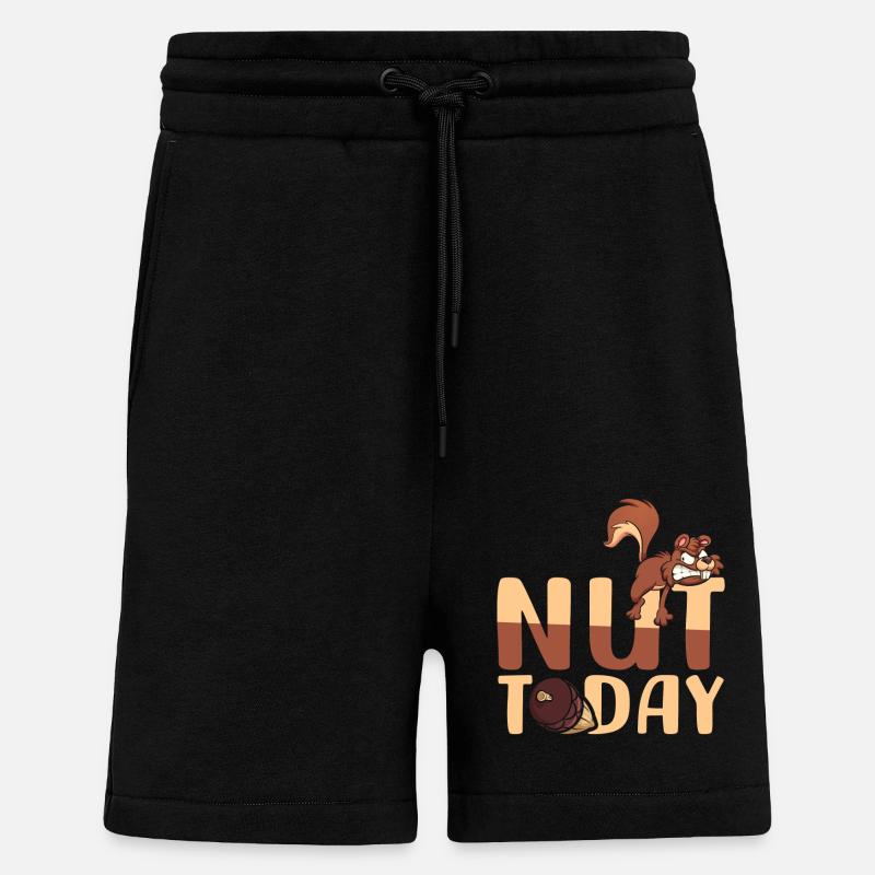 Nuss Today | Squirrel joke | Fun - Shorts - made by SPREAD - SOLID BLACK