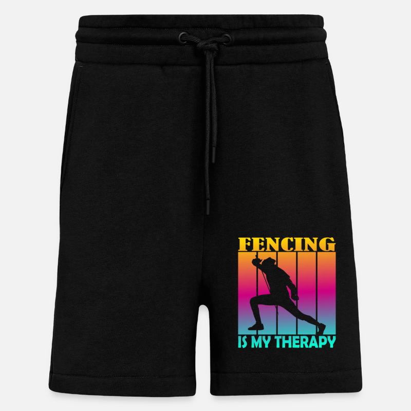 fencing is my therapy - Shorts - made by SPREAD - SOLID BLACK