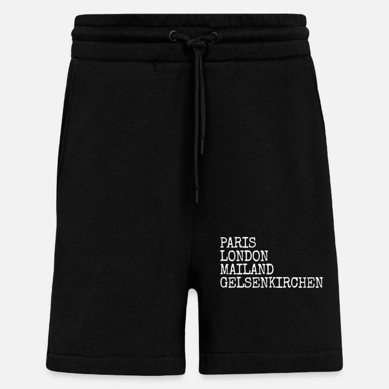 Gelsenkirchen Paris Londres Milan Gelsenkirchener - Short bio décontracté fabriqué en UE - SOLID BLACK