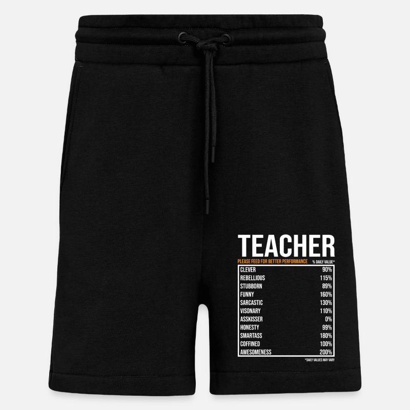 Enseignant Enseignant Drôle Cadeau - Short bio décontracté fabriqué en UE - SOLID BLACK