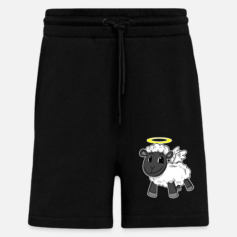 Ange mouton - Short bio décontracté fabriqué en UE - SOLID BLACK