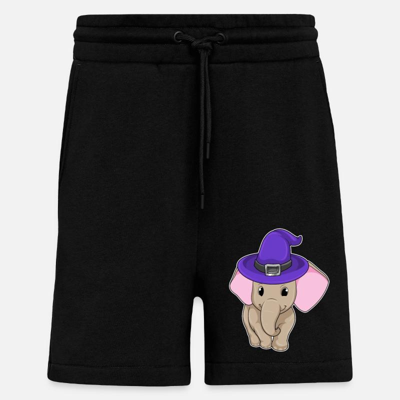 L’éléphant comme sorcier - Short bio décontracté fabriqué en UE - SOLID BLACK