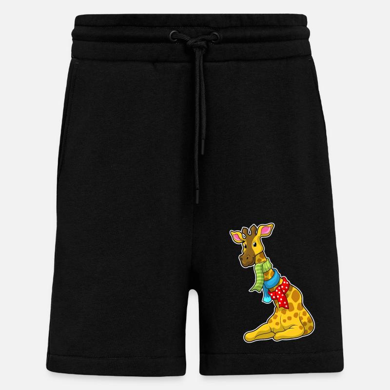 Giraffe mit Schal - Shorts - made by SPREAD - SOLID BLACK